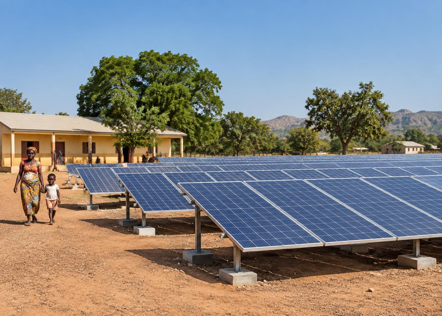 Community solar panels near homes