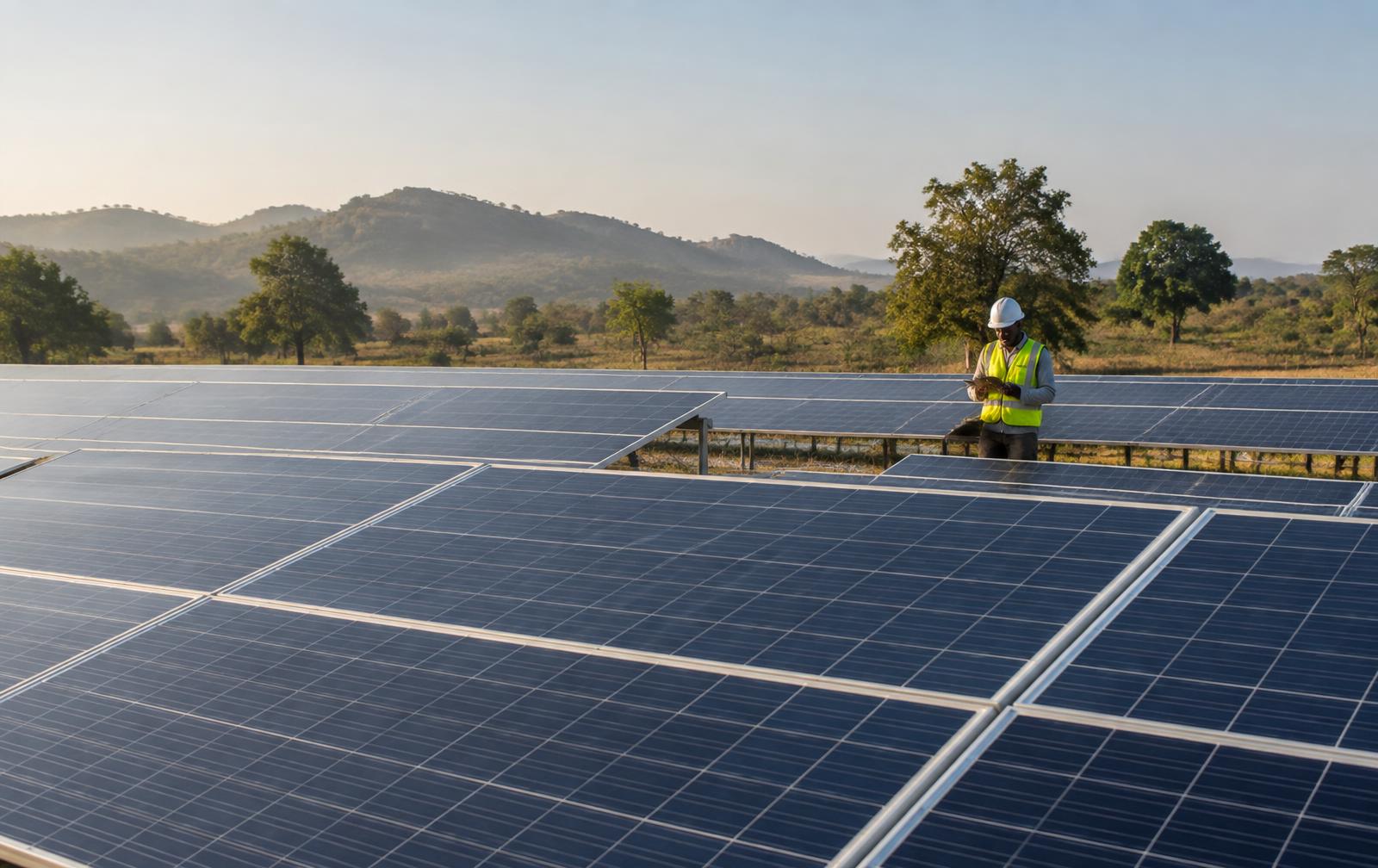 Solar installation across an open landscape